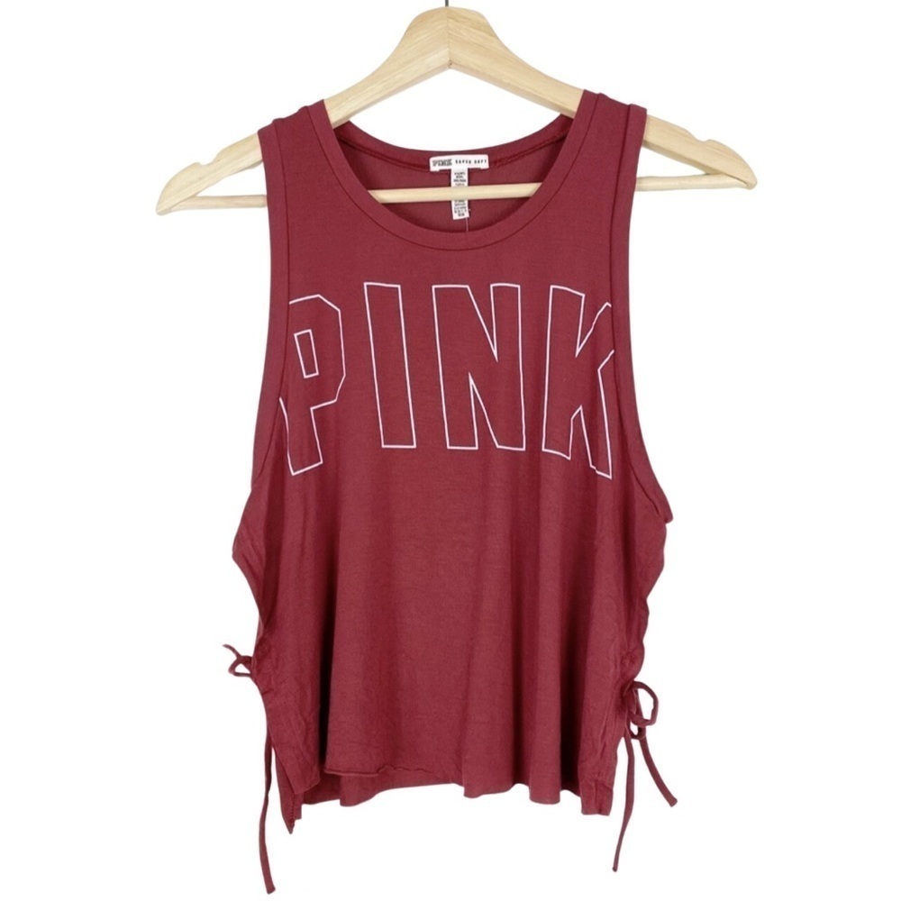 3/$25 🍄 PINK Super Soft Side Tie Crop Tank Size XS